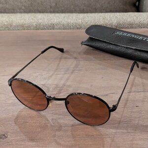 Vintage Serengeti Drivers 5334r Round Sunglasses with Case Amber Rose Tint